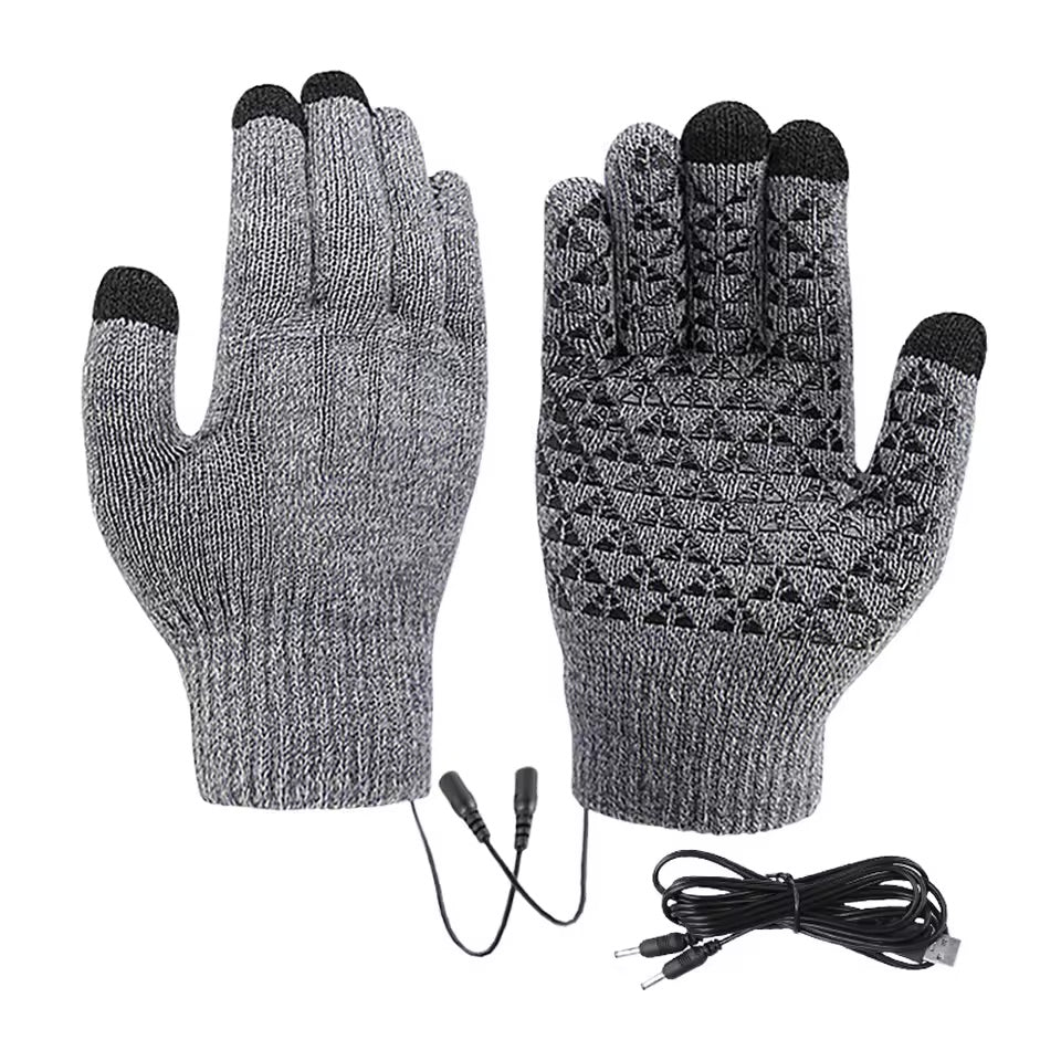 USB Heated Gloves Touchscreen Winter Warm Electric Heating Gloves for Skiing Motorcycling