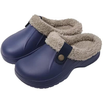 Waterproof Fur Lined Clogs Winter Warm Indoor Outdoor Slippers