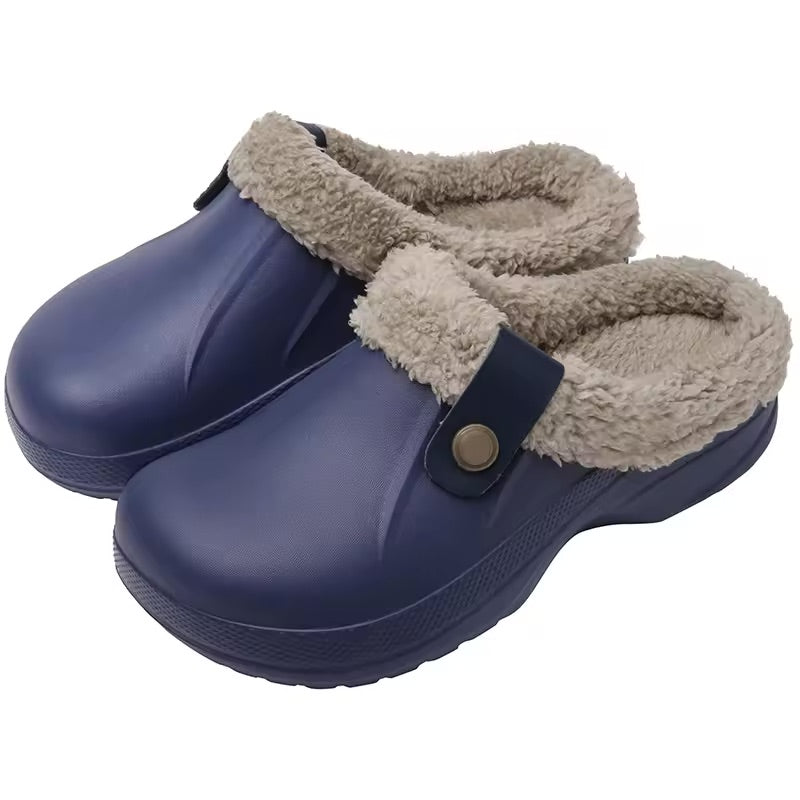 Waterproof Fur Lined Clogs Winter Warm Indoor Outdoor Slippers