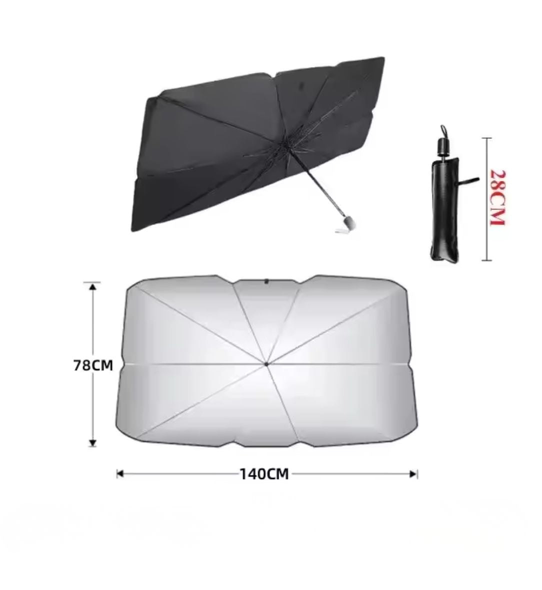 Car Windshield Sun Shade Umbrella Foldable Front Window Sunshade
