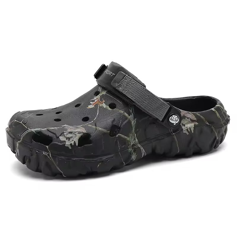 Men’s Camouflage EVA Clogs with Heel Strap Garden Sandals