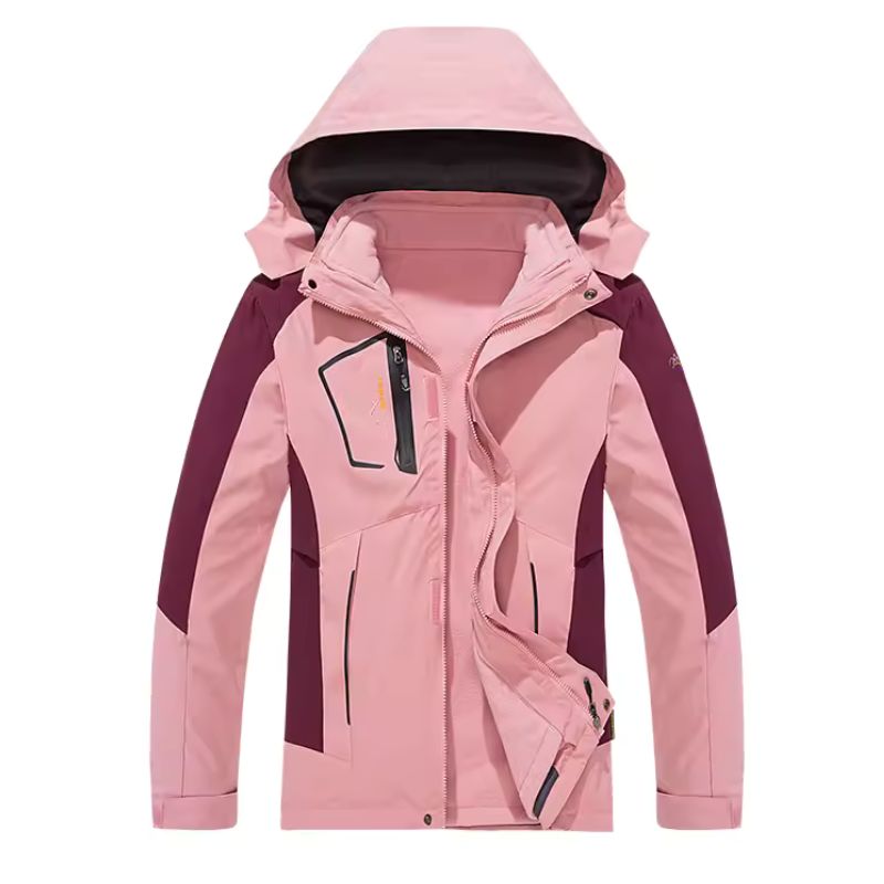 Women 3 in 1 Waterproof Ski Jacket Winter Warm Fleece Lined Snowboard Coat Windproof