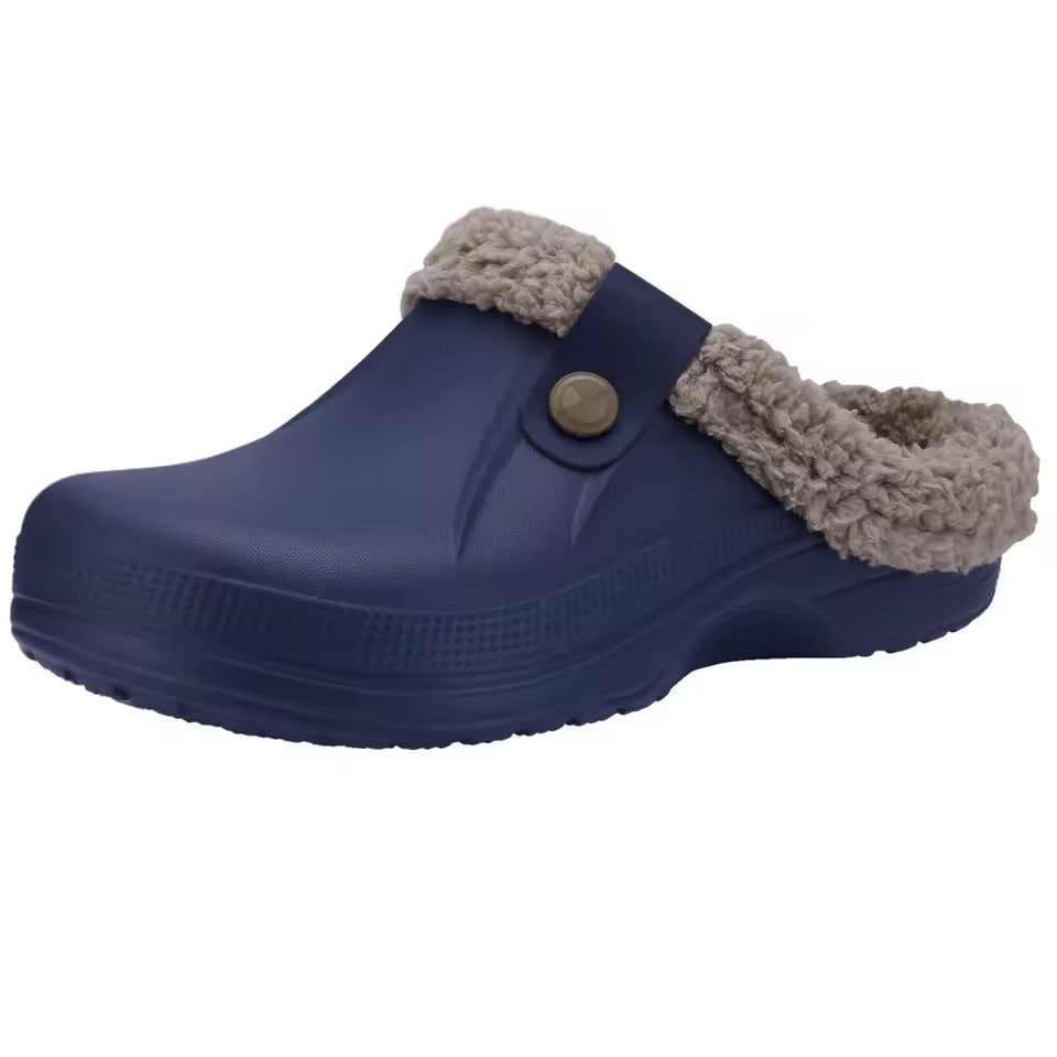 Waterproof Fur Lined Clogs Winter Warm Indoor Outdoor Slippers
