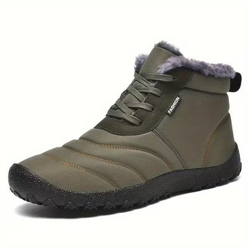 Waterproof Fleece Lined Winter Ankle Boots with Lace Up for Men Women