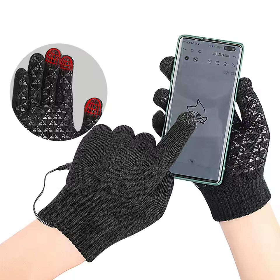 USB Heated Gloves Touchscreen Winter Warm Electric Heating Gloves for Skiing Motorcycling