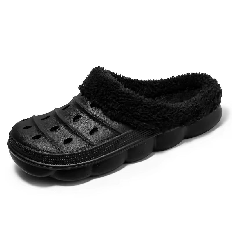 Winter Warm Fur Lined Clogs Non Slip Indoor Outdoor Shoes