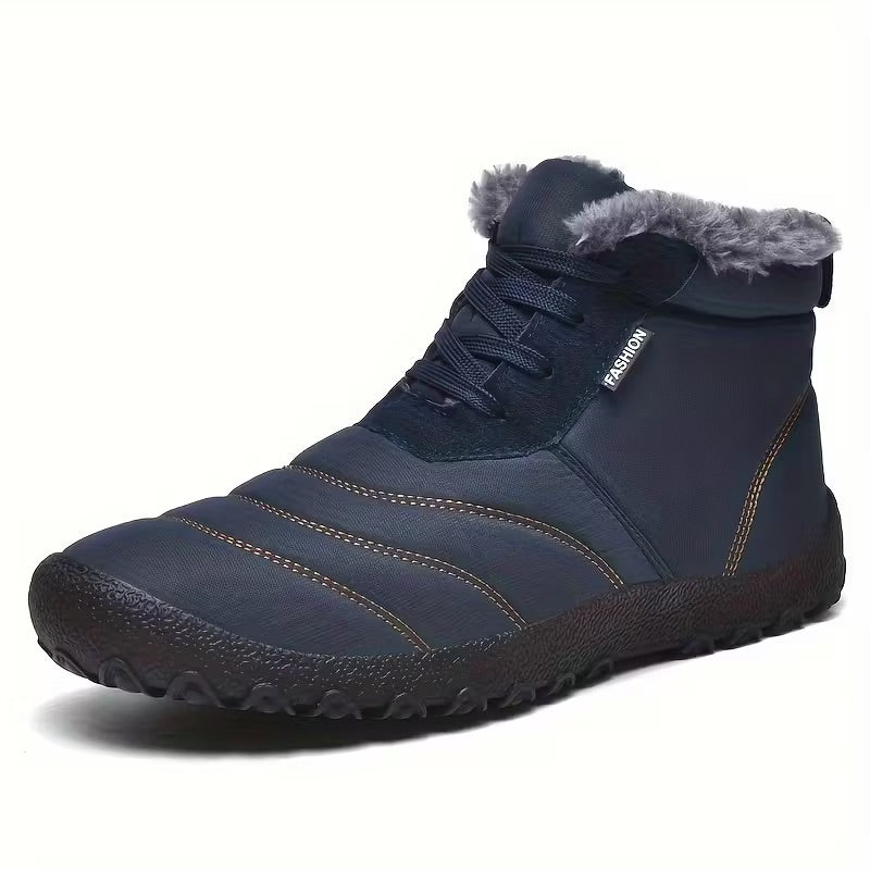 Waterproof Fleece Lined Winter Ankle Boots with Lace Up for Men Women