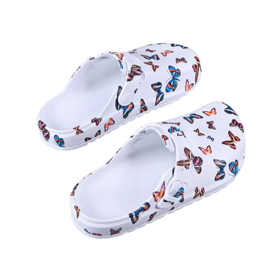 Women’s Butterfly Print EVA Clogs Lightweight Garden Shoes