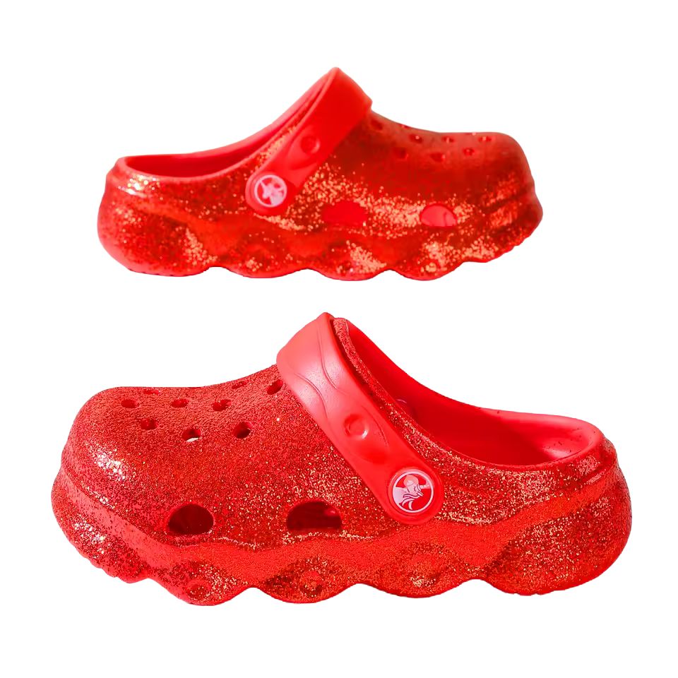 Girls Glitter EVA Clogs Lightweight Non Slip Summer Garden Shoes