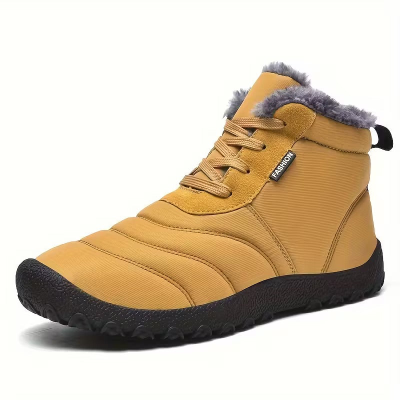 Waterproof Fleece Lined Winter Ankle Boots with Lace Up for Men Women