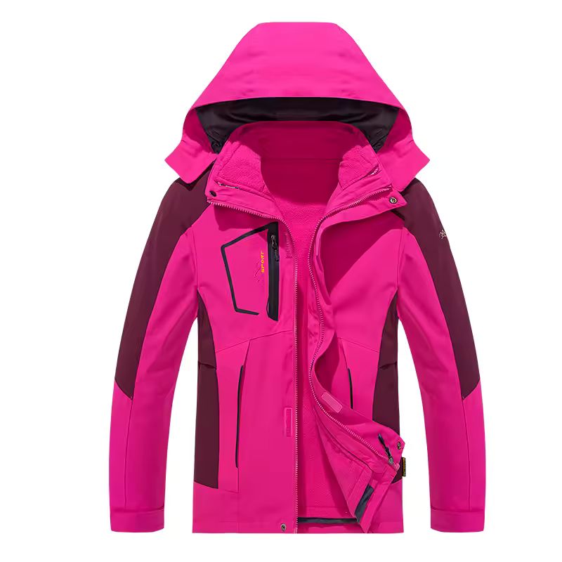 Women 3 in 1 Waterproof Ski Jacket Winter Warm Fleece Lined Snowboard Coat Windproof
