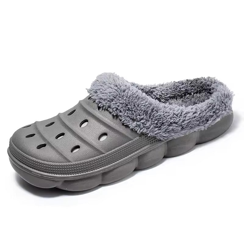Winter Warm Fur Lined Clogs Non Slip Indoor Outdoor Shoes