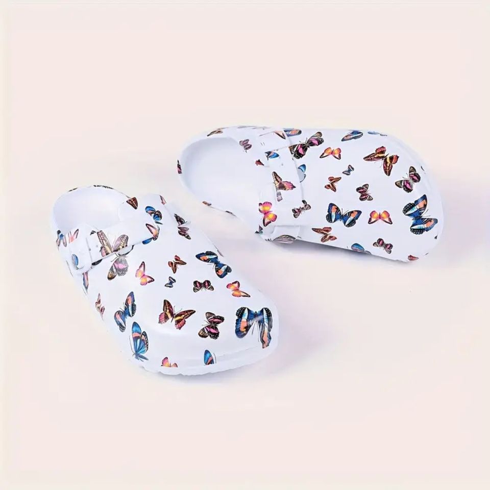 Women’s Butterfly Print EVA Clogs Lightweight Garden Shoes