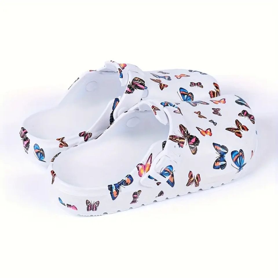 Women’s Butterfly Print EVA Clogs Lightweight Garden Shoes