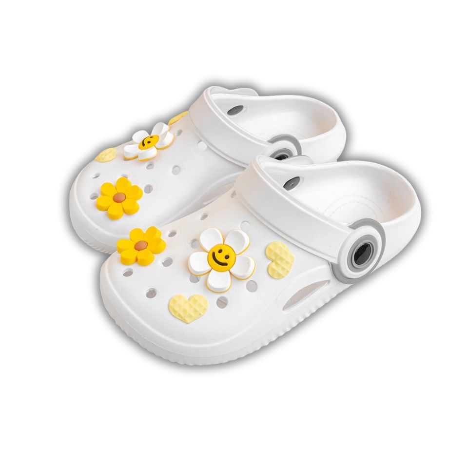 Girls Lightweight Flower Clogs Non Slip Summer Beach and Garden Shoes
