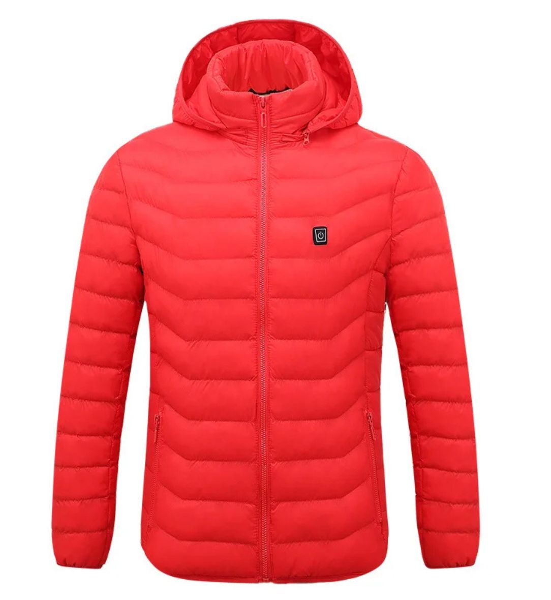 Men USB Heated Jacket Electric Warming Winter Coat 9 Heating Zones Waterproof Hooded