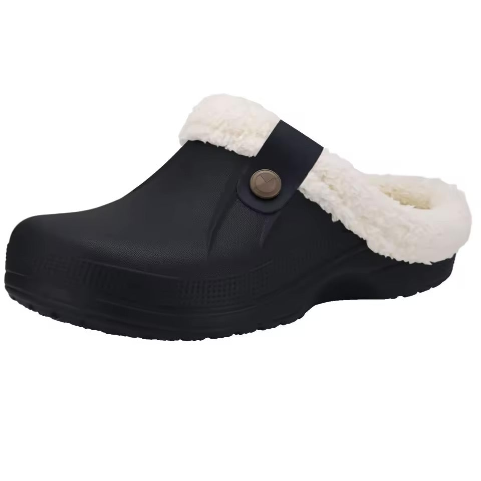 Waterproof Fur Lined Clogs Winter Warm Indoor Outdoor Slippers