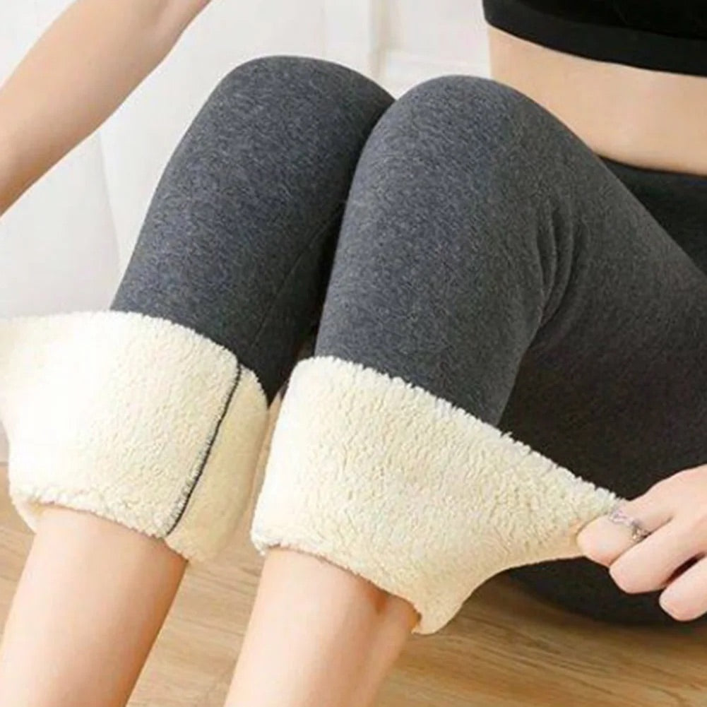 Women Winter Fleece Lined Leggings Thermal High Waist Warm Stretchy Pants Plus Size