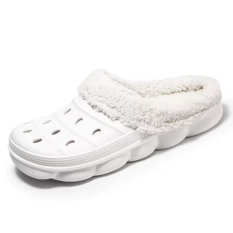 Winter Warm Fur Lined Clogs Non Slip Indoor Outdoor Shoes