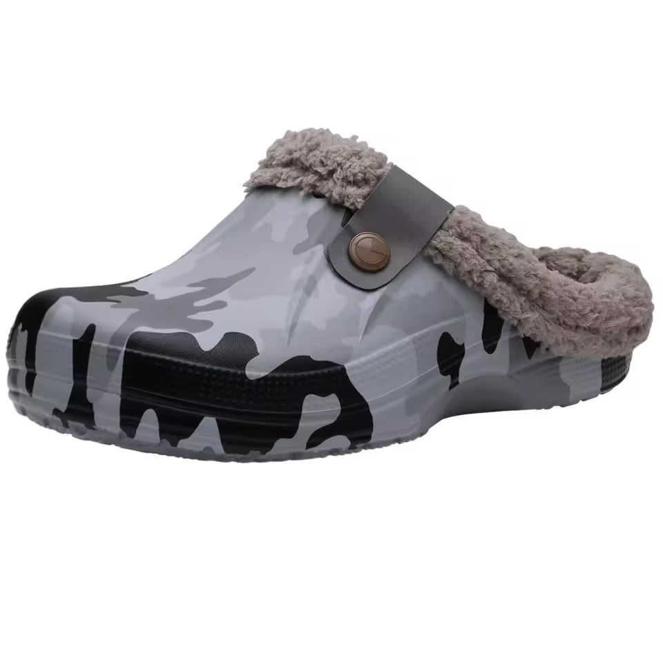 Waterproof Fur Lined Clogs Winter Warm Indoor Outdoor Slippers