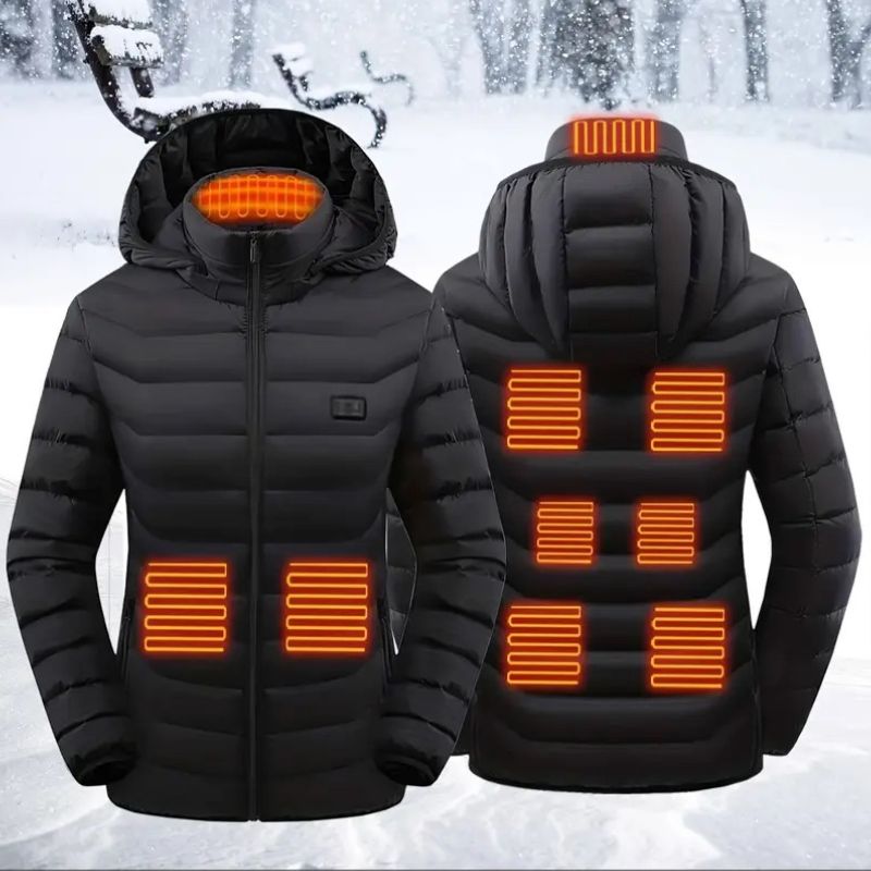Womens Heated Jacket USB Powered Winter Coat 11 Heating Zones Outdoor