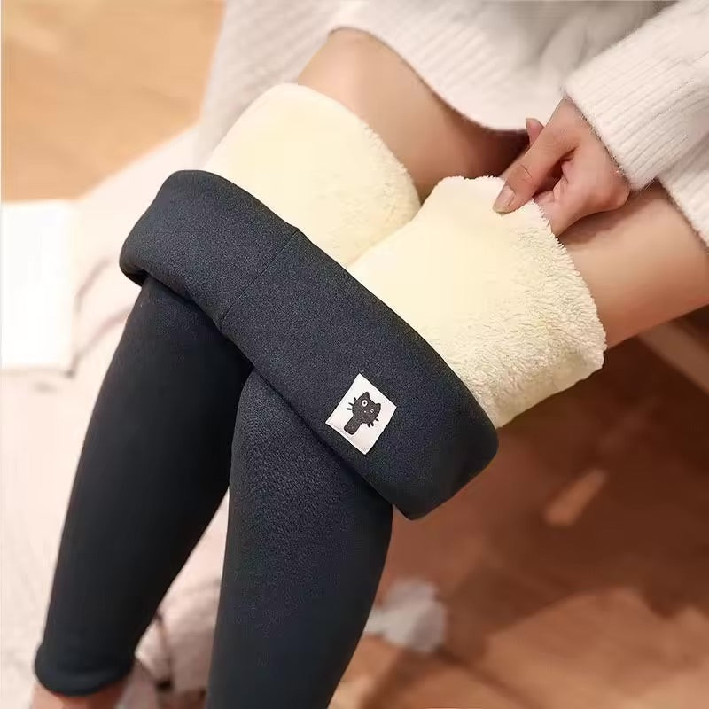 Women Winter Fleece Lined Leggings Thermal High Waist Warm Stretchy Pants Plus Size